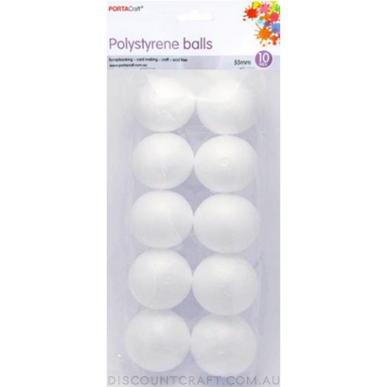 Polystyrene Balls 55mm 10pk