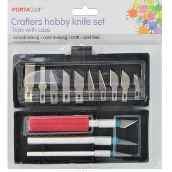 Hobby Knife Set with Case 16pc