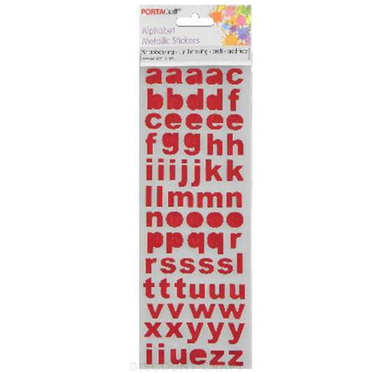 Alphabet Foil Stickers Arial - Red