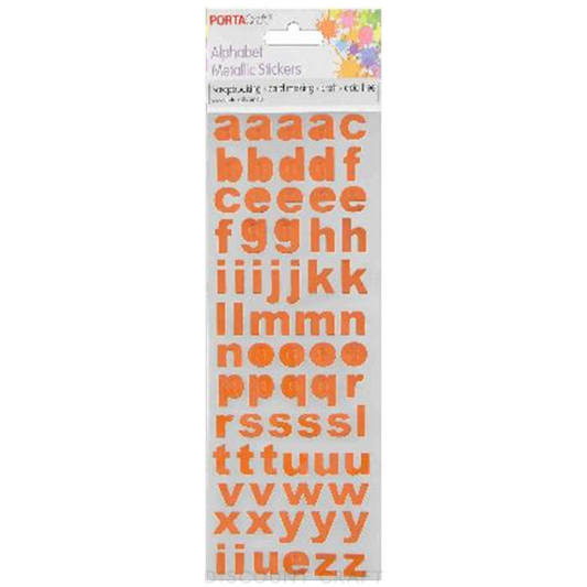 Alphabet Foil Stickers Arial - Orange