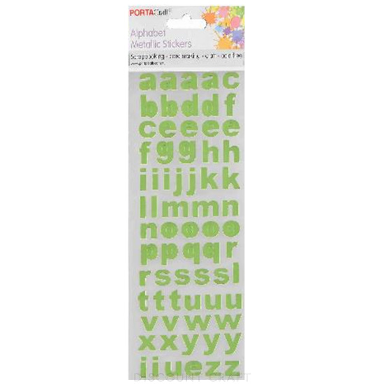 Alphabet Foil Stickers Arial - Green