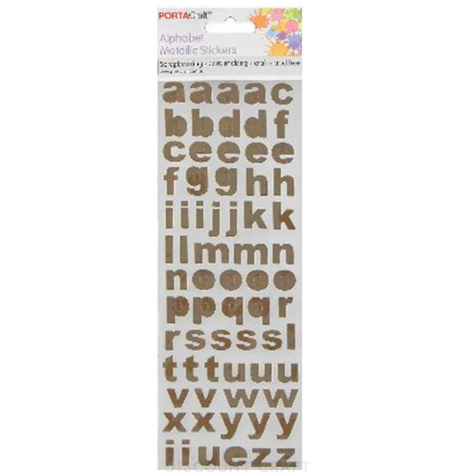 Alphabet Foil Stickers Arial - Gold