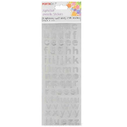 Alphabet Foil Stickers Arial - Silver