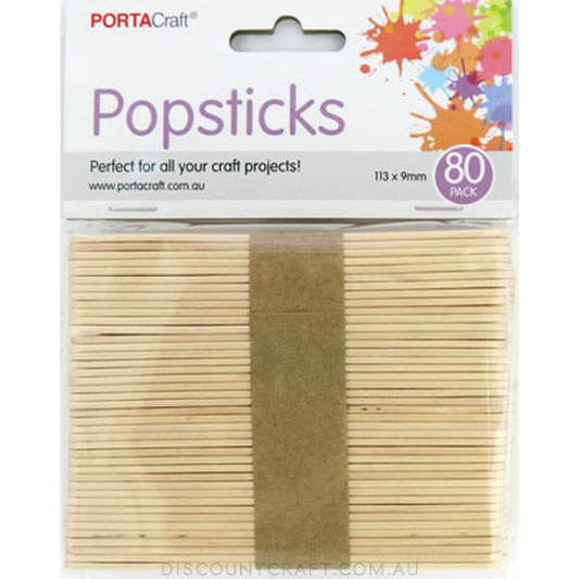 Popsticks 80pc 113mm x 9mm - Natural
