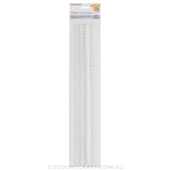 Pearl Borders  3,5,7mm 30cm 3 Strips - White