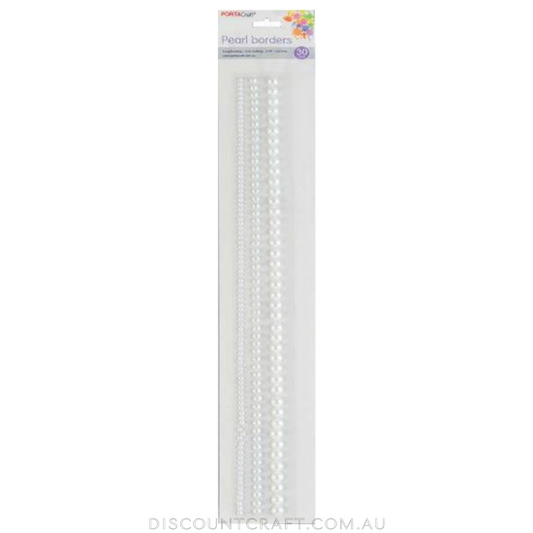 Pearl Borders  3,5,7mm 30cm 3 Strips - White