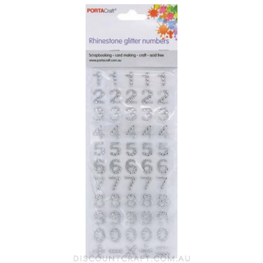 Rhinestone Glitter Numbers - Clear