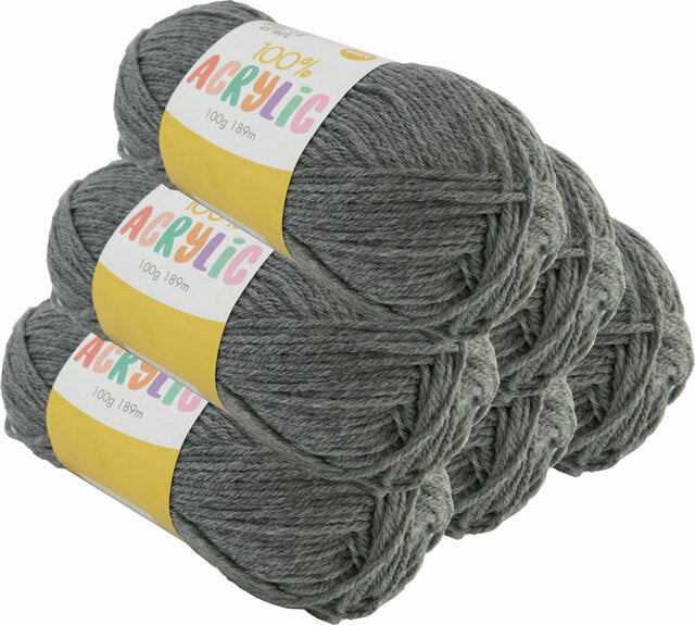 Acrylic Yarn 100g 189m 8ply - Dove Grey