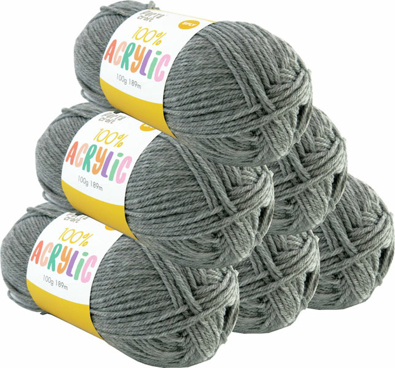 Acrylic Yarn 100g 189m 8ply - Silver Grey