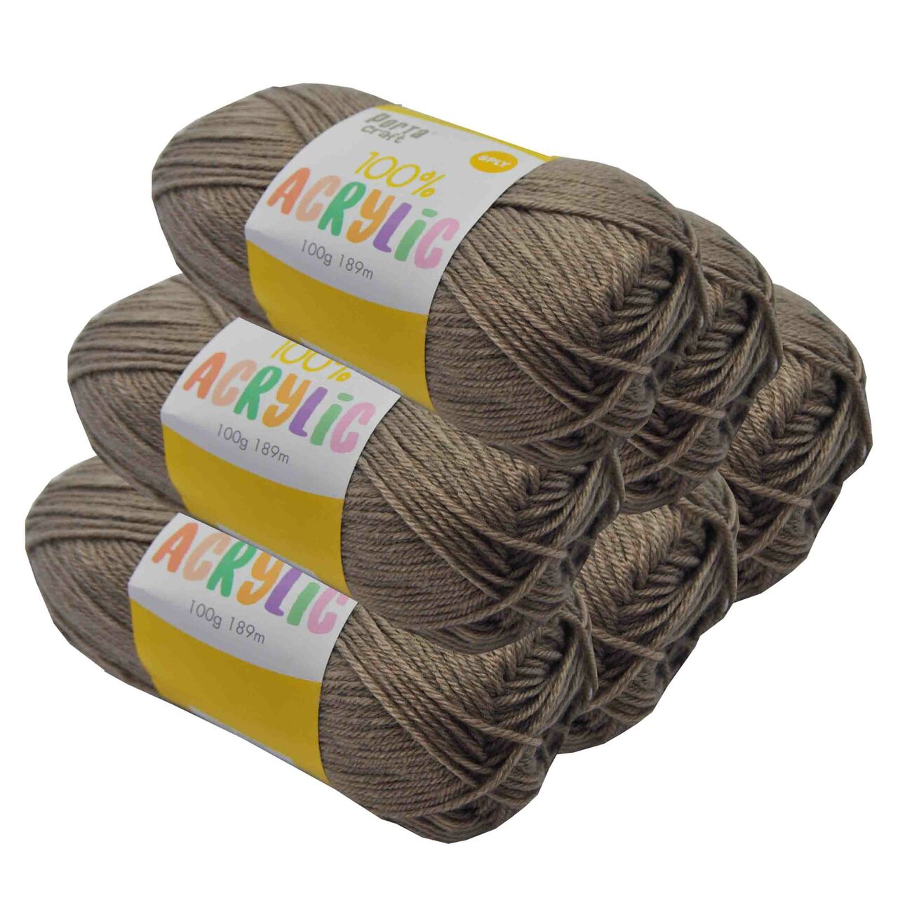 Acrylic Yarn 100g 189m 8ply - Taupe