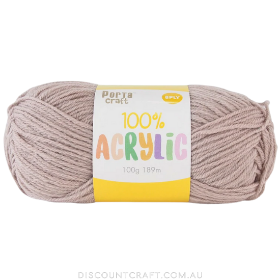 Acrylic Yarn 100g 189m 8ply Fawn Discount Craft