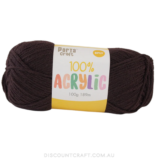 Acrylic Yarn 100g 189m 8ply - Chocolate