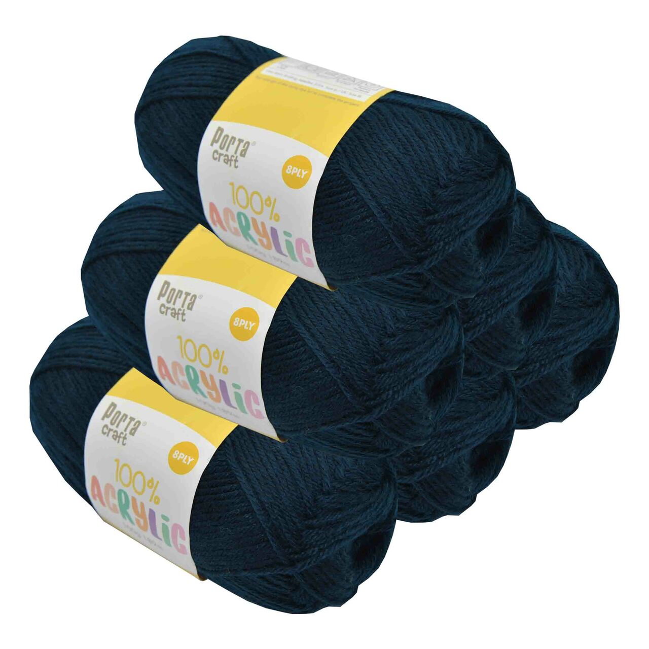 Acrylic Yarn 100g 189m 8ply - Navy