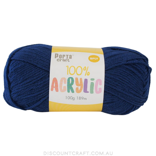 Acrylic Yarn 100g 189m 8ply - Royal Blue