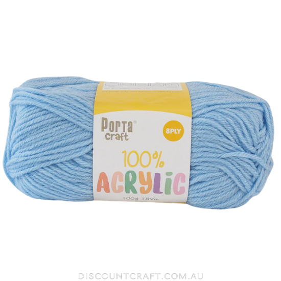 Acrylic Yarn 100g 189m 8ply - Baby Blue