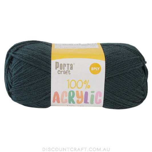 Acrylic Yarn 100g 189m 8ply - Bottle Green