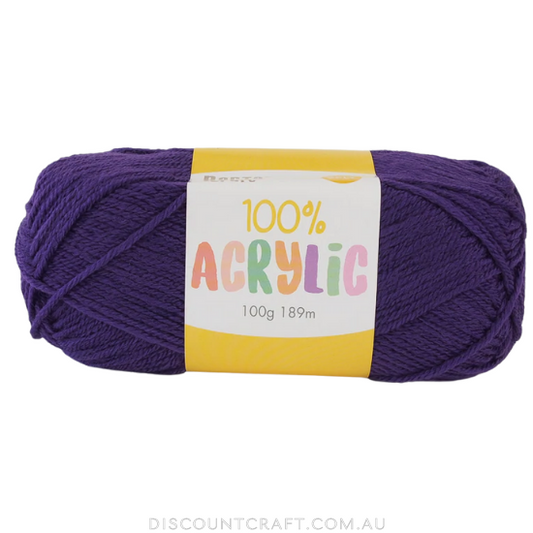 Acrylic Yarn 100g 189m 8ply - Violet