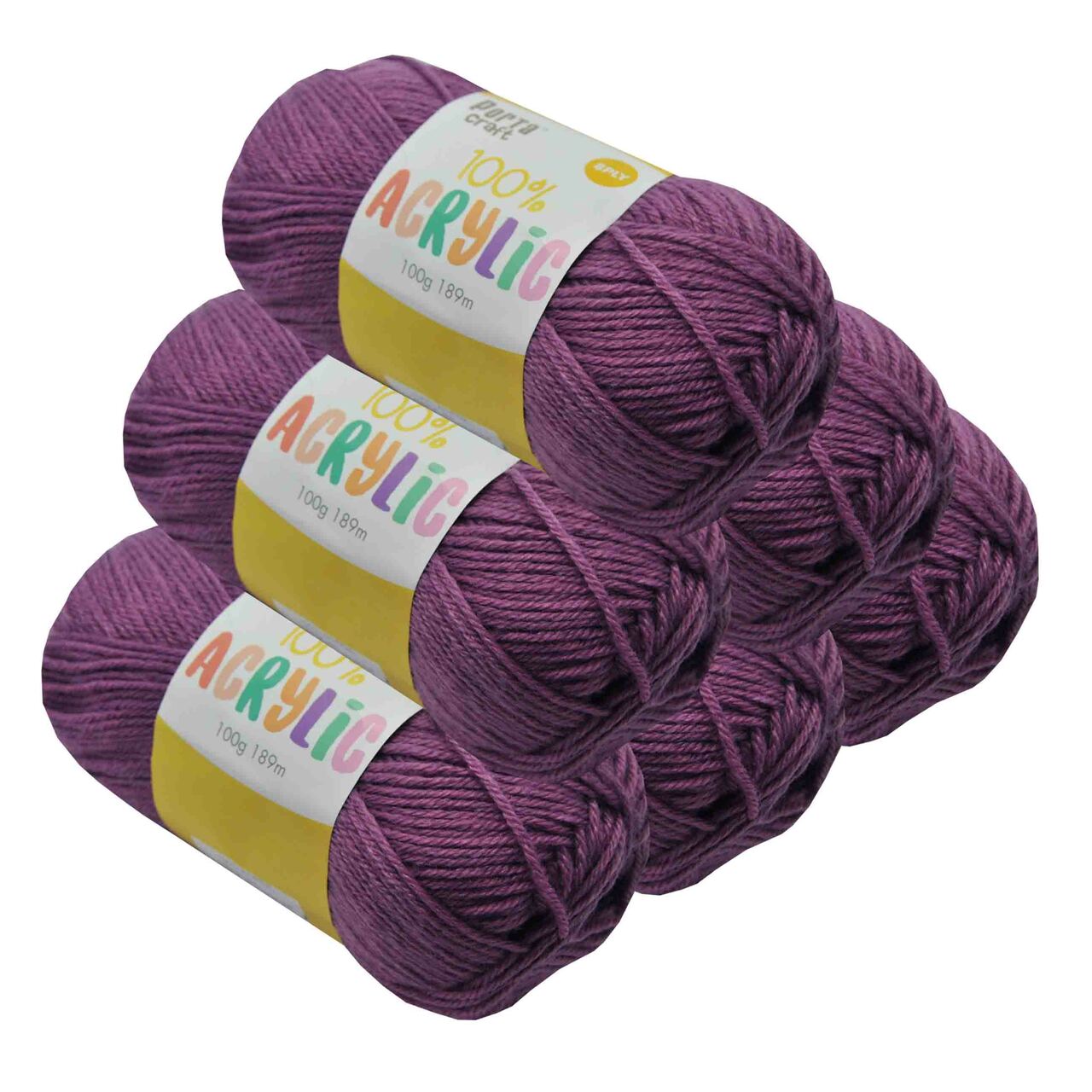 Acrylic Yarn 100g 189m 8ply - Lilac