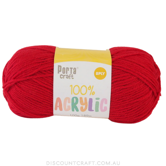 Acrylic Yarn 100g 189m 8ply - Lipstick