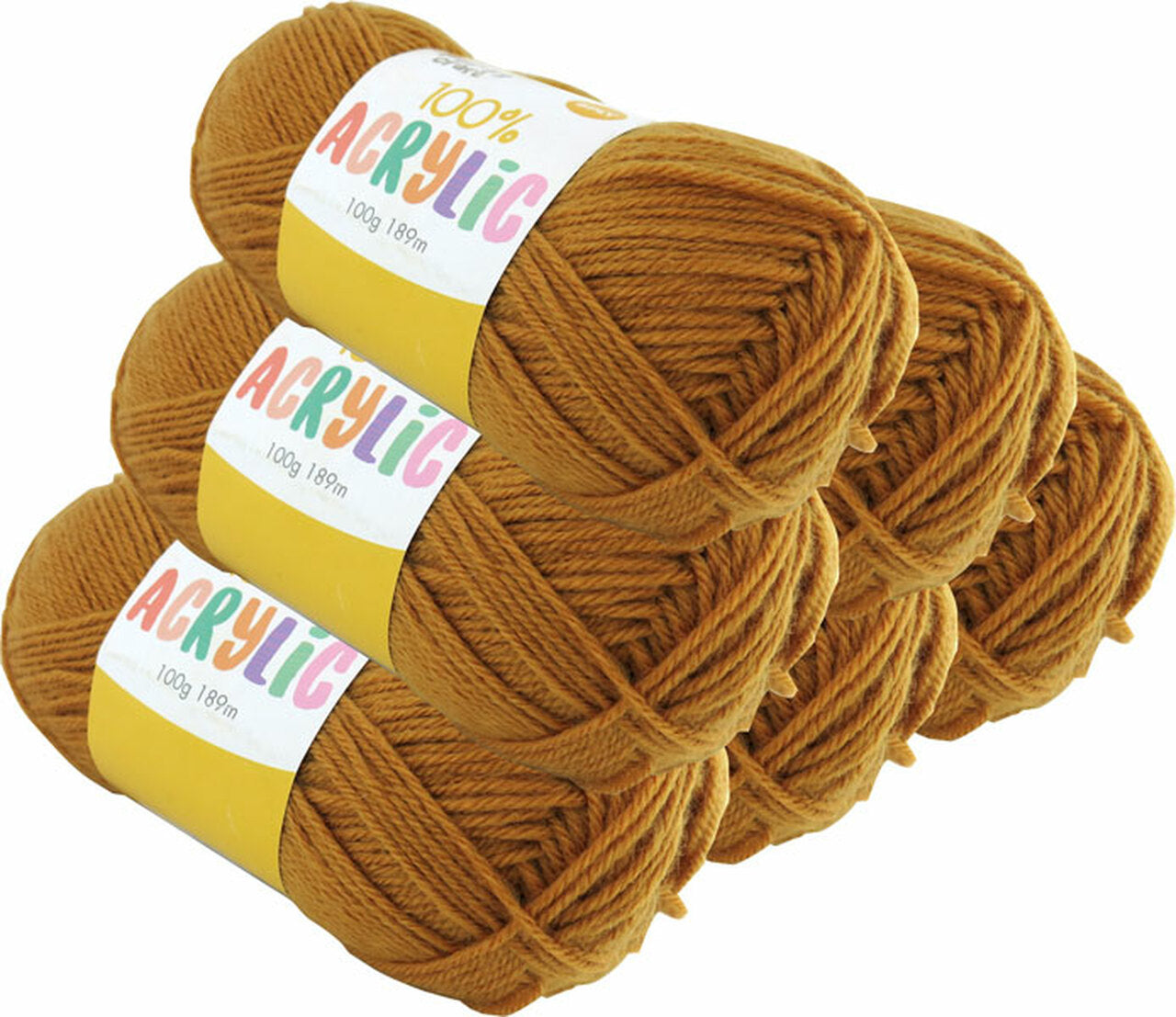 Acrylic Yarn 100g 189m 8ply - Mustard
