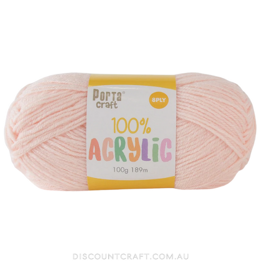 Acrylic Yarn 100g 189m 8ply - Cotton Candy