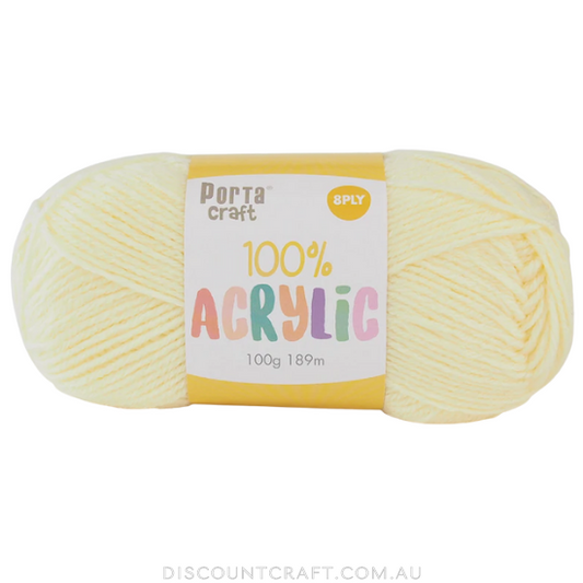 Acrylic Yarn 100g 189m 8ply - Vanilla
