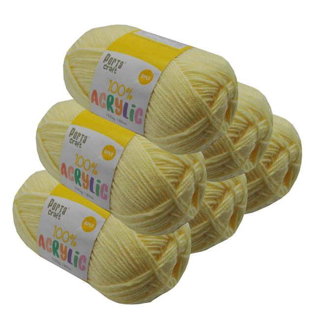 Acrylic Yarn 100g 189m 8ply - Vanilla