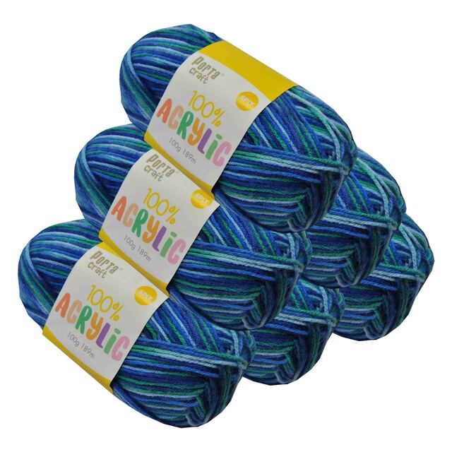 Acrylic Yarn 100g 189m 8ply - Variegated Ocean