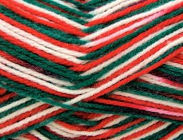 Acrylic Yarn 100g 189m 8ply - Variegated Christmas