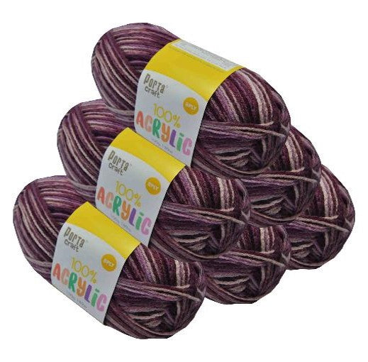 Acrylic Yarn 100g 189m 8ply - Variegated Berry