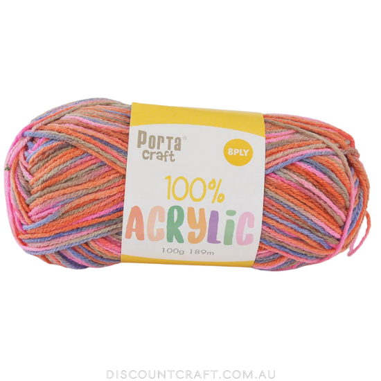 Acrylic Yarn 100g 189m 8ply - Variegated Fantasy