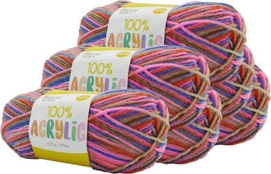 Acrylic Yarn 100g 189m 8ply - Variegated Fantasy