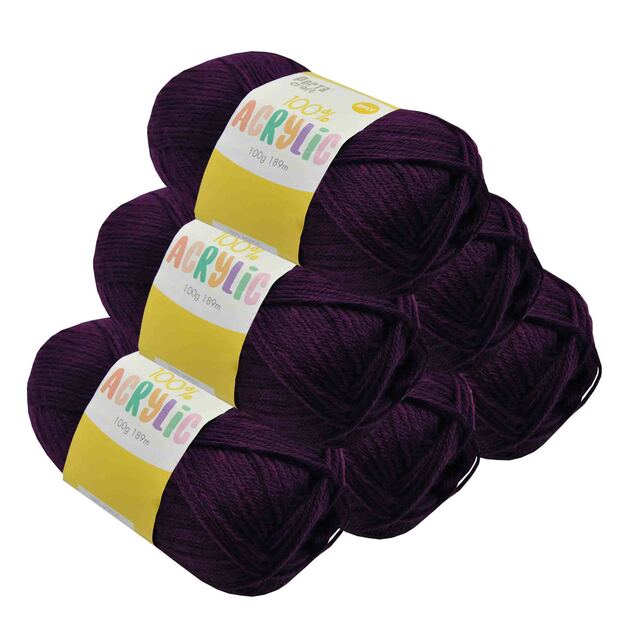 Acrylic Yarn 100g 189m 8ply - Purple