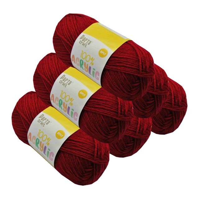 Acrylic Yarn 100g 189m 8ply - Ruby