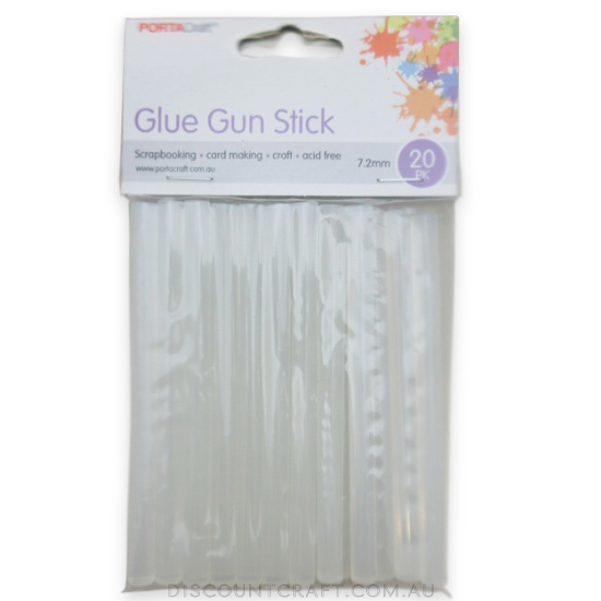 Hot Glue Sticks 7.2mm x 100mm 20pk - Clear