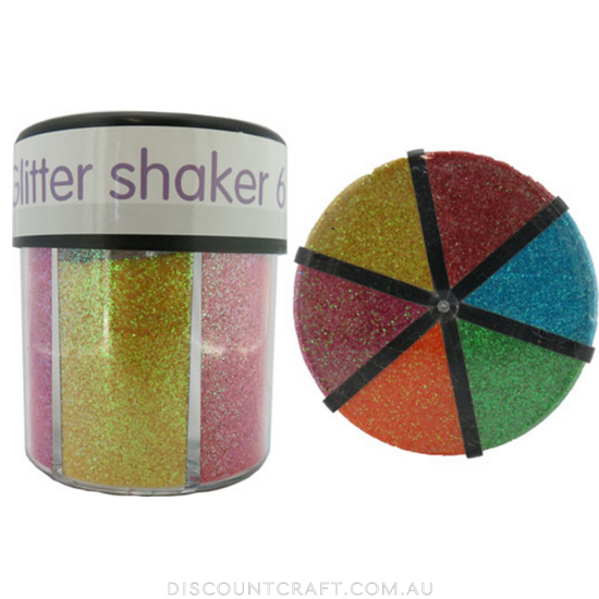 Glitter Shaker 6 way - Pastel Colours