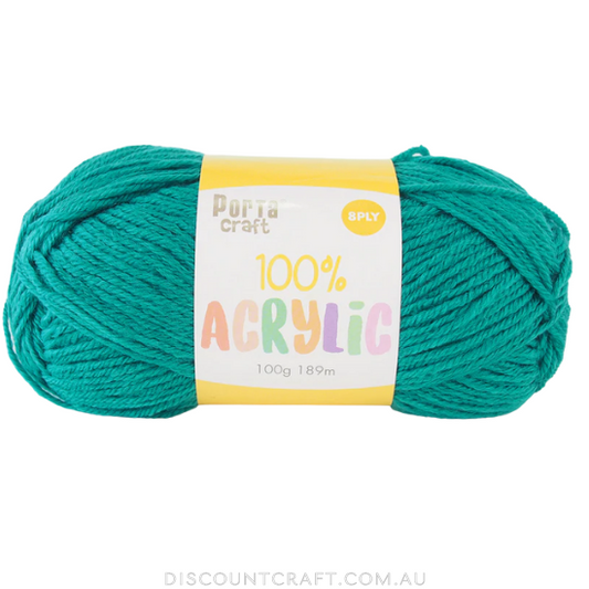 Acrylic Yarn 100g 189m 8ply - Teal