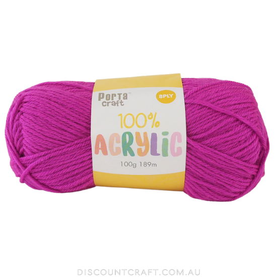 Acrylic Yarn 100g 189m 8ply - Mulberry