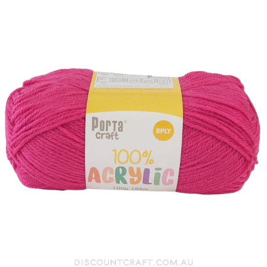Acrylic Yarn 100g 189m 8ply - Rose Pink