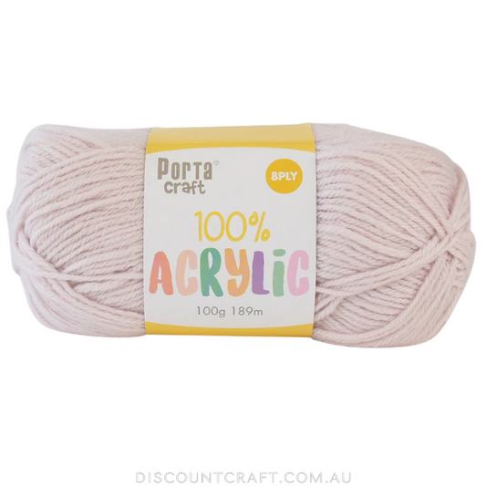 Acrylic Yarn 100g 189m 8ply - Pink Petal