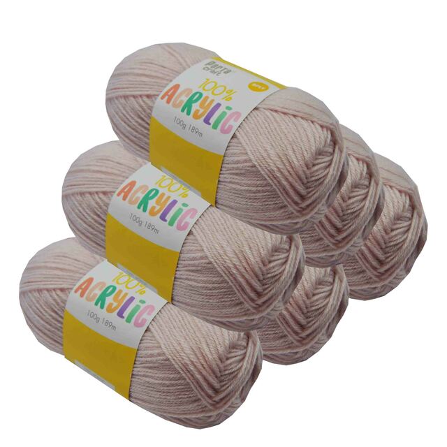 Acrylic Yarn 100g 189m 8ply - Pink Petal