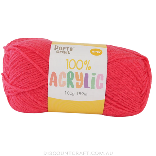 Acrylic Yarn 100g 189m 8ply - Watermelon