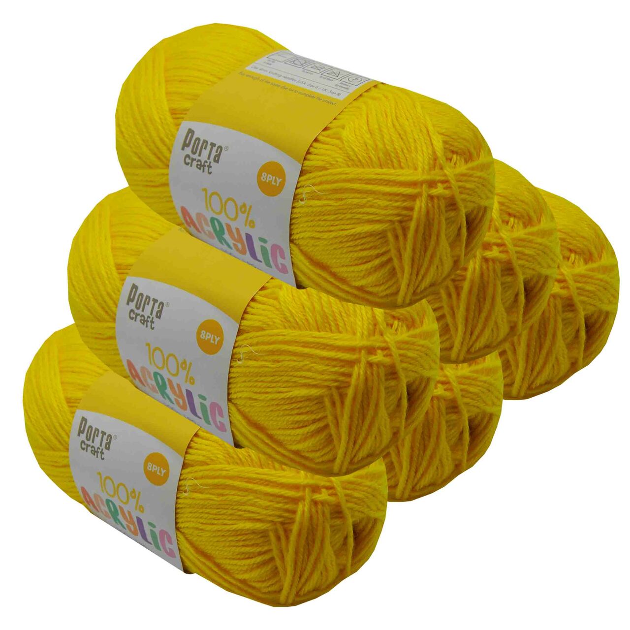 Acrylic Yarn 100g 189m 8ply - Sunshine - Discount Craft