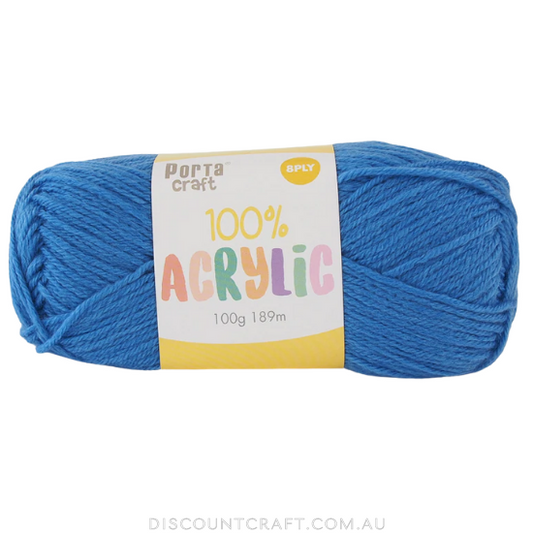 Acrylic Yarn 100g 189m 8ply - True Blue
