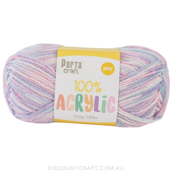 Acrylic Yarn 100g 189m 8ply - Variegated Rarity
