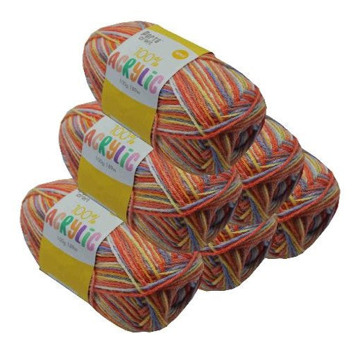 Acrylic Yarn 100g 189m 8ply - Variegated Applejack