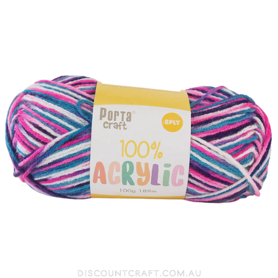 Acrylic Yarn 100g 189m 8ply - Variegated Gobstopper