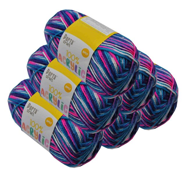 Acrylic Yarn 100g 189m 8ply - Variegated Gobstopper