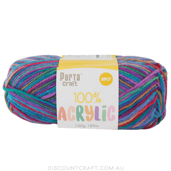 Acrylic Yarn 100g 189m 8ply - Variegated Jelly Belly