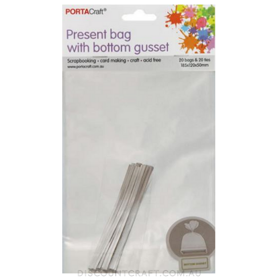 Present Bags Bottom Gusset 18.5x12x5cm 20 pack